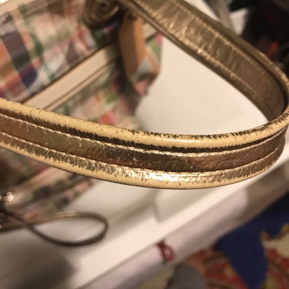 RARE Coach Madras Glam Tote and matching wristlet - Picture 3 of 7